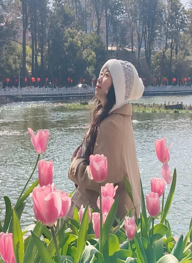 FAMWRAPZ Woolen Scarf Cap - Warm Knitted Winter Hat with Attached Neck Scarf for Men & Women, Color-Beige - Image 3