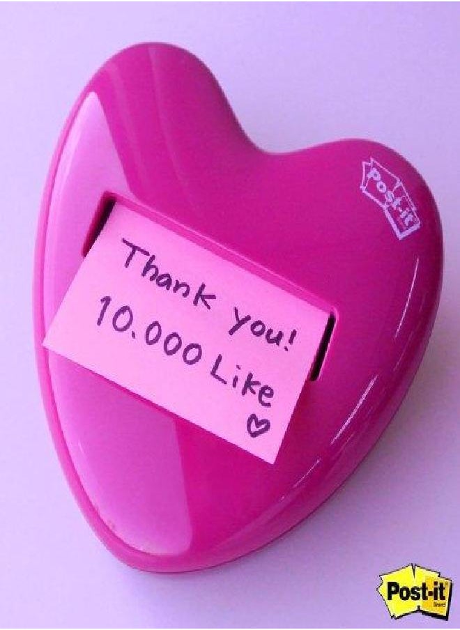 Post-it - Post-it HD-330 Pop-up Notes Dispenser for 3 x 3-Inch Notes, Pink, Heart Shape - Image 1