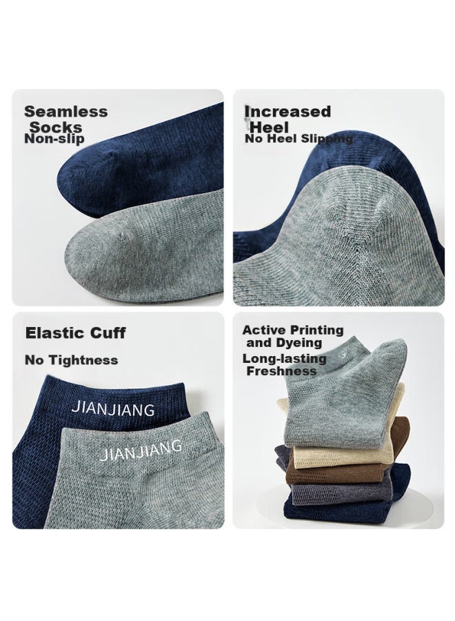 Athlete Jianjian Breathable Mesh Socks For Men, Summer Short Socks, Cotton Socks, 7A Antibacterial Wear-Resistant Sports Socks, 6 Pairs - Image 5