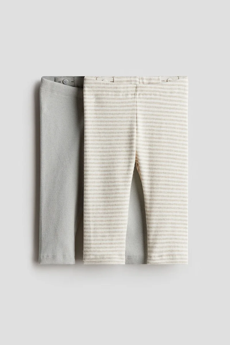 H&M 2-pack ribbed cotton leggings
