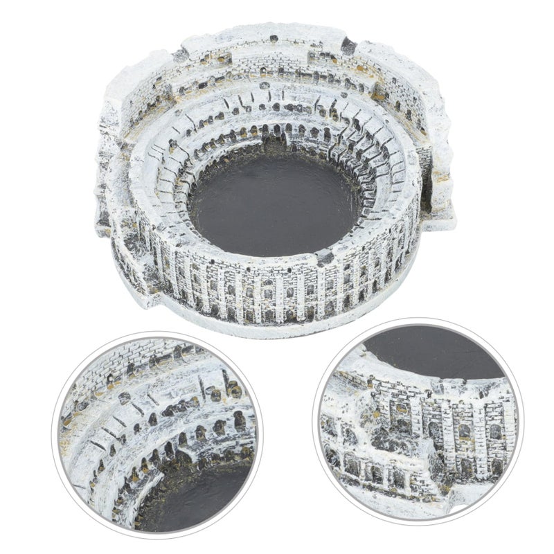 Retro Roman Colosseum Ashtray Heavy Duty Concrete Smoking Ash Tray Home Office Decor - Image 3