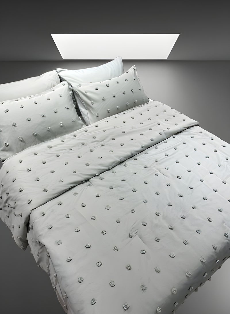 HOMETOPIA Hometopia 6-Piece King Size Comforter Bedding Set – Ultra-Soft Quilted Blanket 230×260 cm with Deep Fitted Sheet 200×200+30 cm & 4 Pillow Covers 50×75 cm – Breathable, Hypoallergenic, All-Season Microfiber Bed Set with Elegant Embossed Design for Double Bed, Hotel, Guestroom, Daily Use – Machine Washable & Fade-Resistant  - Image 1