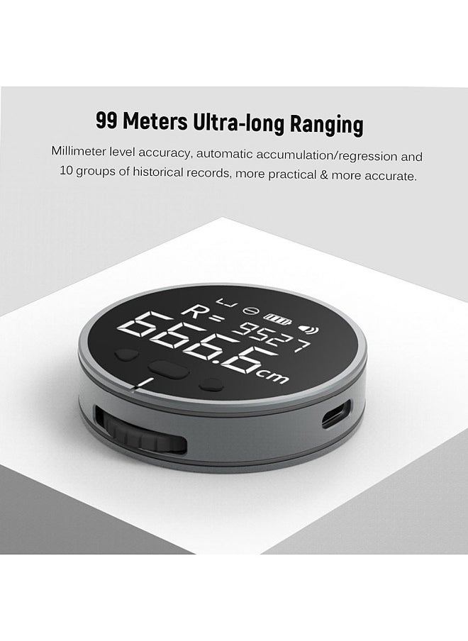 Little Q 8 in 1 Electronic Ruler LCD Display Range Finder 99m High Accuracy Handheld Length Measuring Tool Long Standby Rechargeable Ruler