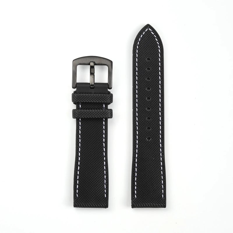 Y&D Nylon Sailcloth & FKM Rubber Hybrid Watch Band - 20mm 21mm 22mm 23mm 24mm Waterproof Watch Strap - Replace Your Watch Band Today! - Image 1