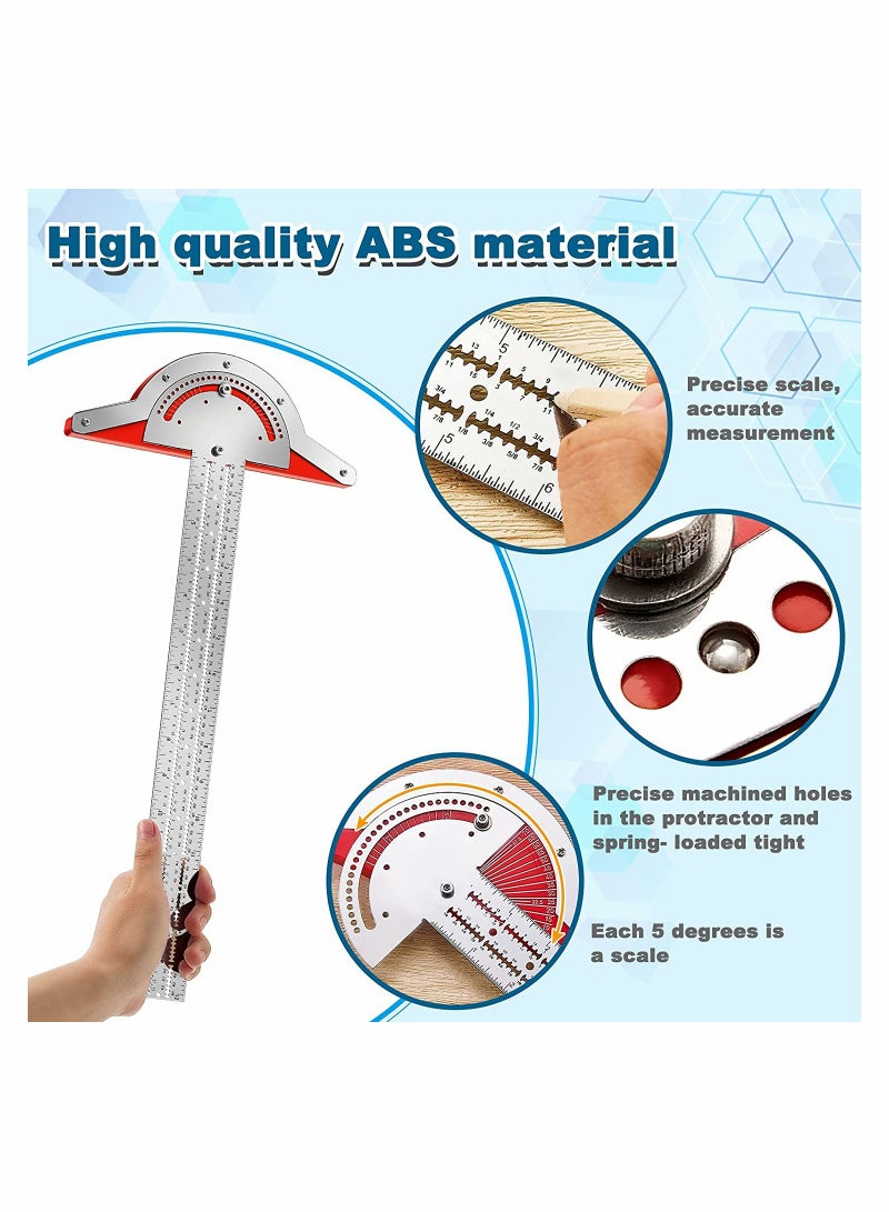 KASTWAVE Adjustable Protractor Angle Finder, Stainless Steel Woodworking Ruler Measuring Tools - Image 5