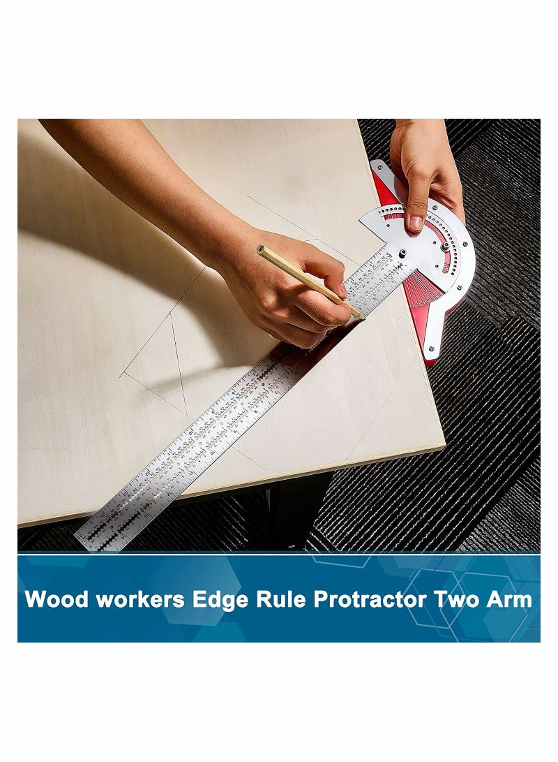 KASTWAVE Adjustable Protractor Angle Finder, Stainless Steel Woodworking Ruler Measuring Tools - Image 4
