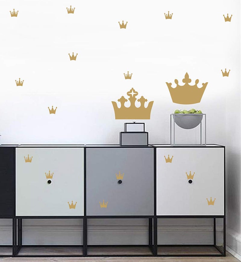 Easma Crown Wall Decals for Girls Bedroom Kids Room Decals Nursery Wall Decal, Princess Crowns Wall Stickers, Crown in The Walls Removable Peel and Stick Metallic Vinyl Sticker - Image 5