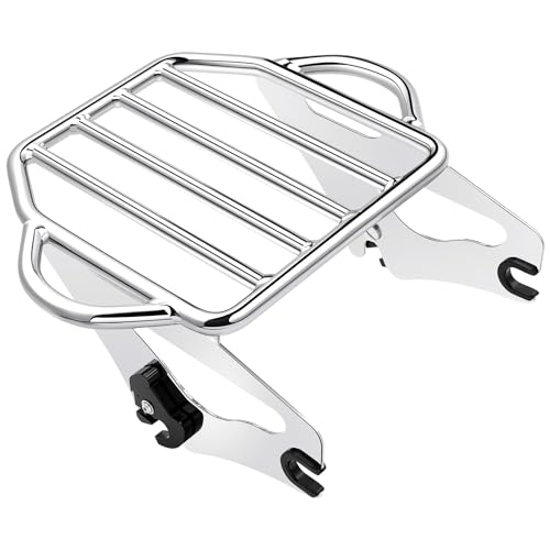 Benlari Chrome Detachable Luggage Rack 2Up Mounting Rack Compatible for Harley Davidson Touring Road King Street Electra Glide 20092024 2021 2020 2019 2018 2017 2016 2015 2014 2013 2012 2011 2023