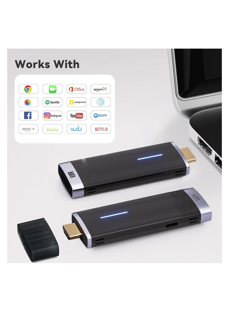 مجموعة جهاز إرسال واستقبال HDMI لاسلكي - جهاز توسيع HDMI عالي الدقة محمول لبث الفيديو من الكمبيوتر إلى جهاز العرض/الشاشة/التلفزيون عالي الدقة، محول HDMI ثنائي النطاق 2.4/5 جيجاهرتز. - Image 3