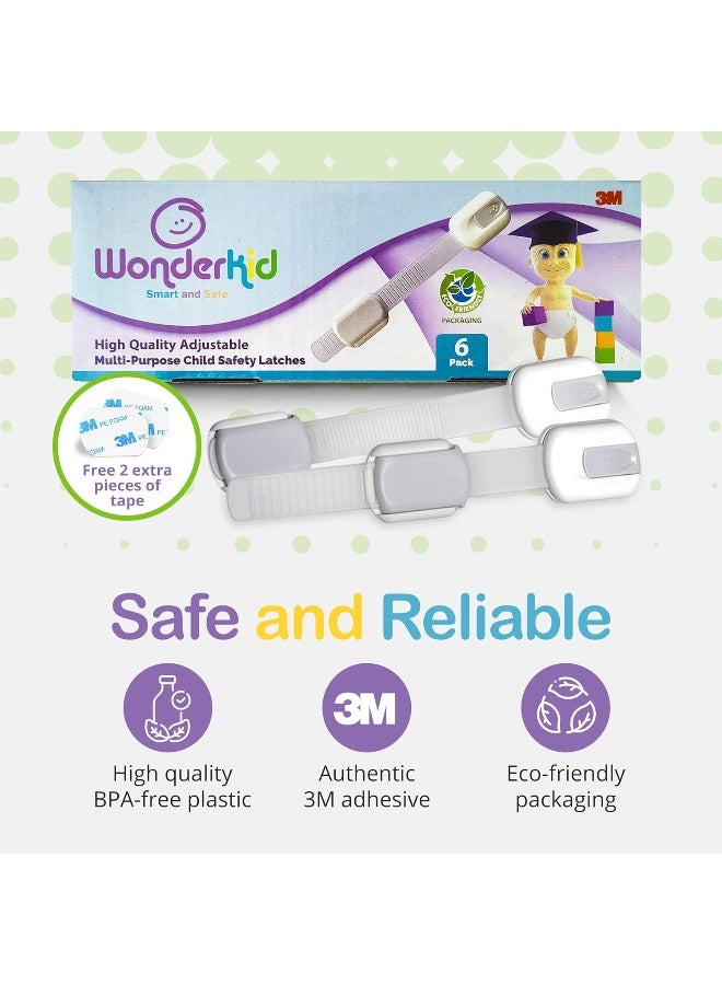 WONDERKID Adjustable Reusable Child Safety Locks (Silver, Pack of 6) - Image 2