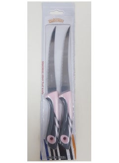 Generic Stainless steel knife with comfortable handle set of 2 - multi color 