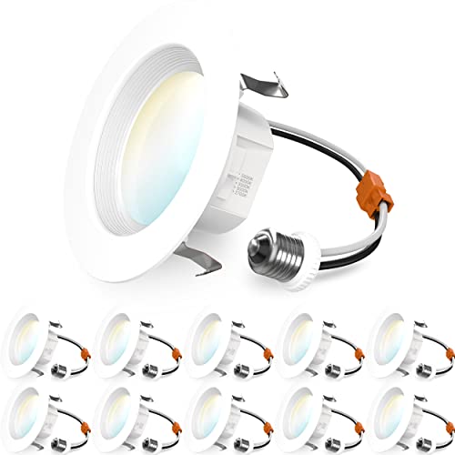 Sunco Lighting Sunco 10 Pack 4 Inch LED Recessed Lights, Retrofit Can Lighting, 660 LM, 11W (40W Equivalent), Selectable CCT 2700K/3000K/3500K/4000K/5000K, Dimmable, Baffle Trim, Replacement Conversion Kit UL. - Image 1