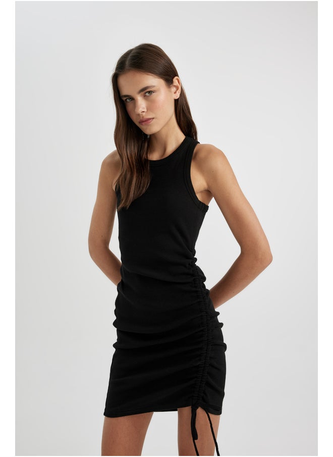 DeFacto Woman Bodycon Round Collar Short Sleeve Knitted Dress  - Image 2
