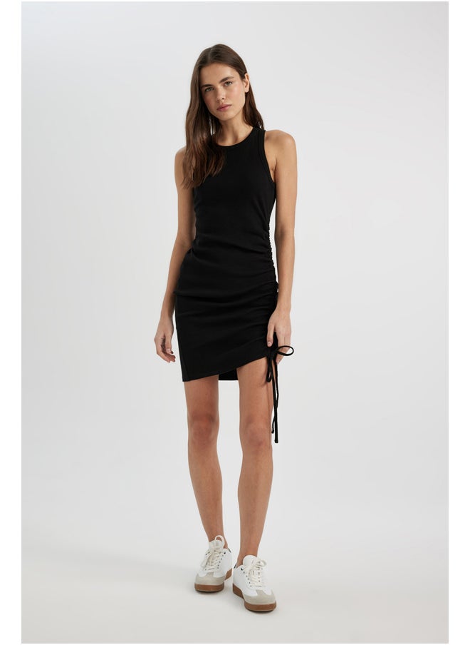 DeFacto Woman Bodycon Round Collar Short Sleeve Knitted Dress  - Image 3