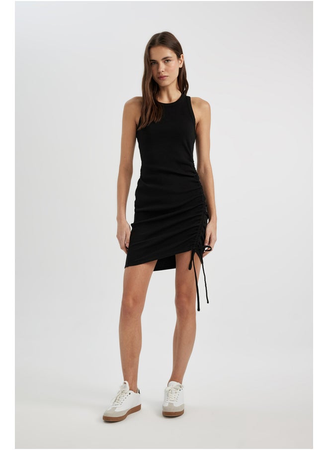 DeFacto Woman Bodycon Round Collar Short Sleeve Knitted Dress  - Image 4
