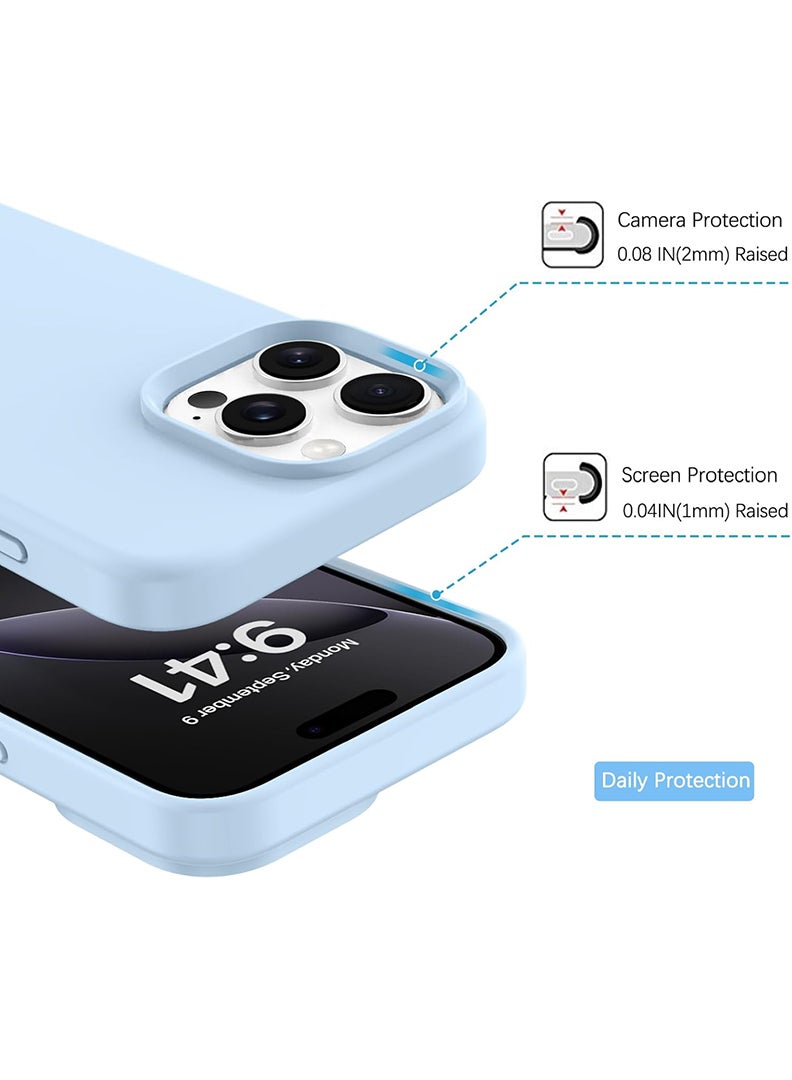 Case Up Compatible with Apple iPhone 15 Pro 6.1 Inch, Soft & Premium Liquid Silicone [Anti-Scratch Microfiber Lining] Shockproof Protective Slim Phone Cover- Blue - Image 3