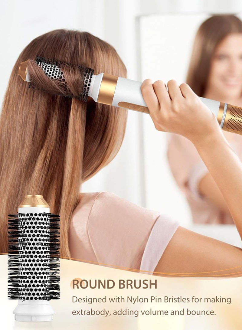 GloCurlX 1400W Hair Dryer Brush 7 IN ONE Airwrap Hair Dryer & Styler with Hot Air Brush, Curling Wand, Diffuser Nozzles & Straightener Comb Curly Straight & Twisted Hair Ionic Brush Blow Dryer for Salon-Quality Styling - Image 4