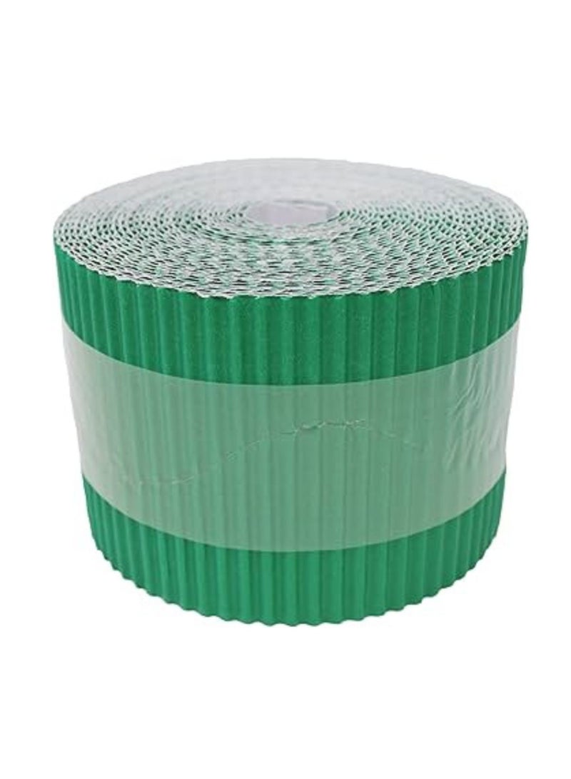 Terabyte Corrugated Display Borders for School Classroom Decorations,Border Rolls for Displays Border Rolls Corrugated Backing Paper for Wall Displays School (Width 10cm x  Length 15cm) Green Color - Image 1