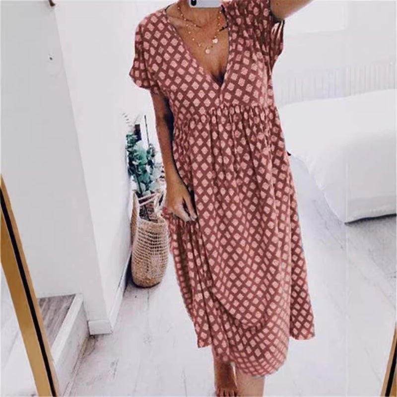 Women's Casual Printed Maxi Dress Summer Style - Image 3
