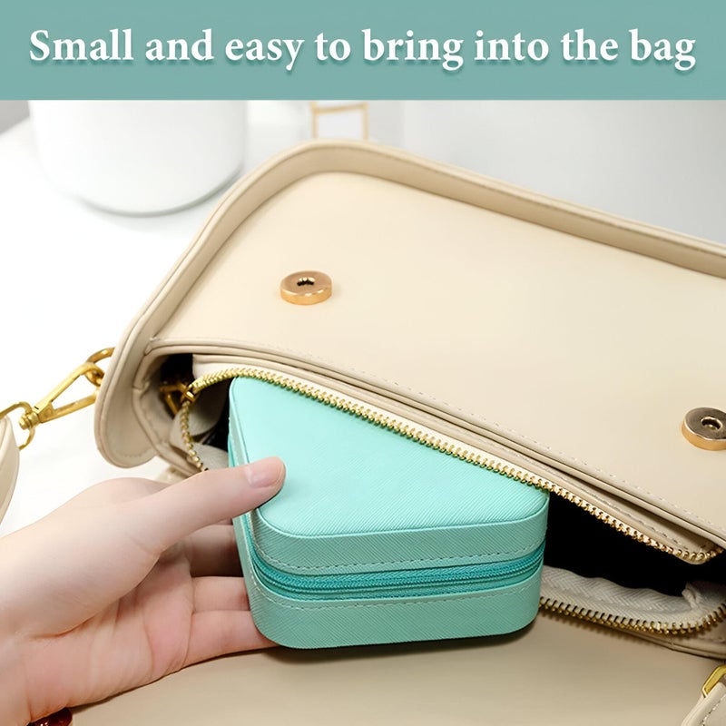 Small jewelry storage boxes (2 pieces) - easy to put in a handbag - a smart solution to prevent losing earrings while on the go. (grey) - Image 5