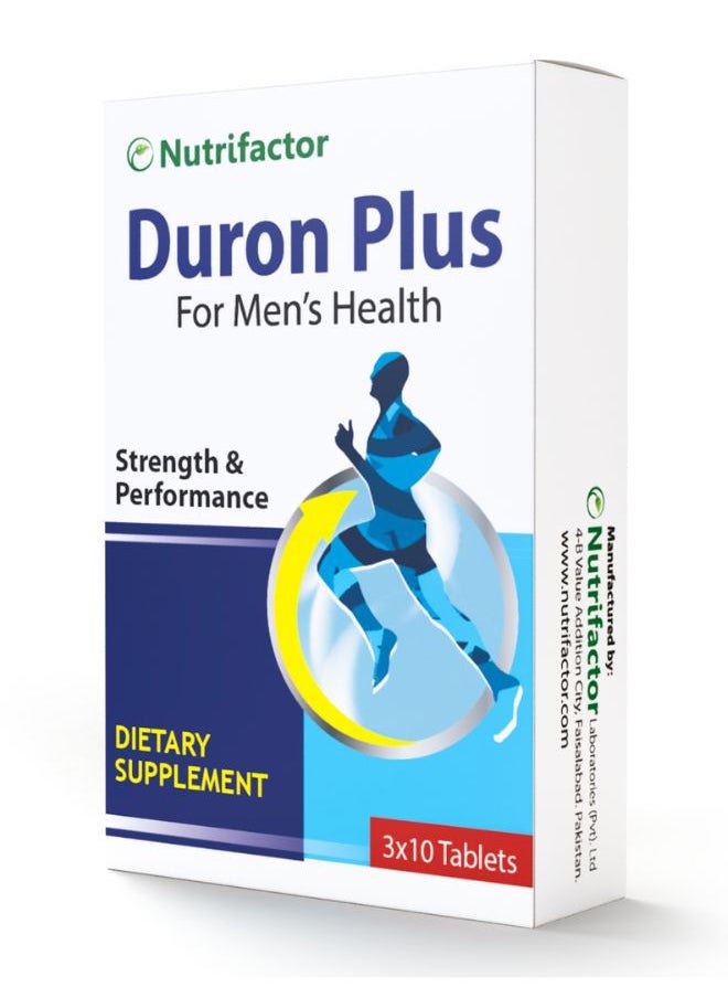 Nutrifactor - Duron Plus - Dietary Supplement for Stamina & Performance - Avena Sativa Extract, L-Arginine & L-Citrulline for Strength and Performance (30 Tablets) - Image 1