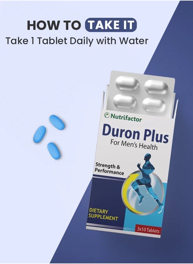 Nutrifactor - Duron Plus - Dietary Supplement for Stamina & Performance - Avena Sativa Extract, L-Arginine & L-Citrulline for Strength and Performance (30 Tablets) - Image 1