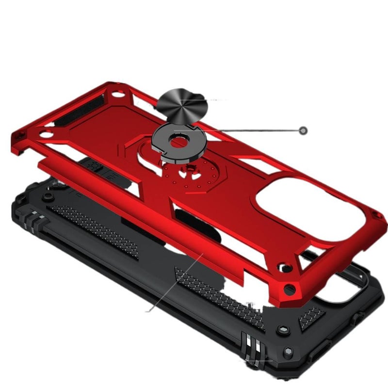 MS TPU+PC MagSafe Case for Redmi Note 14 with Shockproof and Drop Protection plus Shockproof plus Kickstand plus Strong Magnetic in Red - Image 4