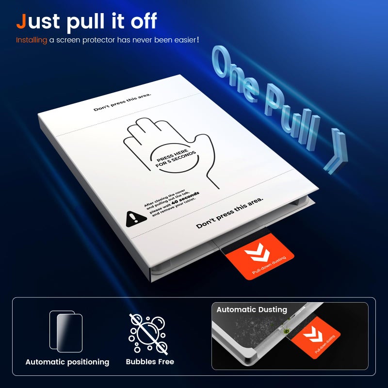 KCT 2 Pack Tempered Glass Screen Protector Compatible with iPad A16 11th Generation (2025)/ iPad 10th Generation (2022), with Bubble-free Installation Tray, HD Clear, High Sensitivity - Image 4