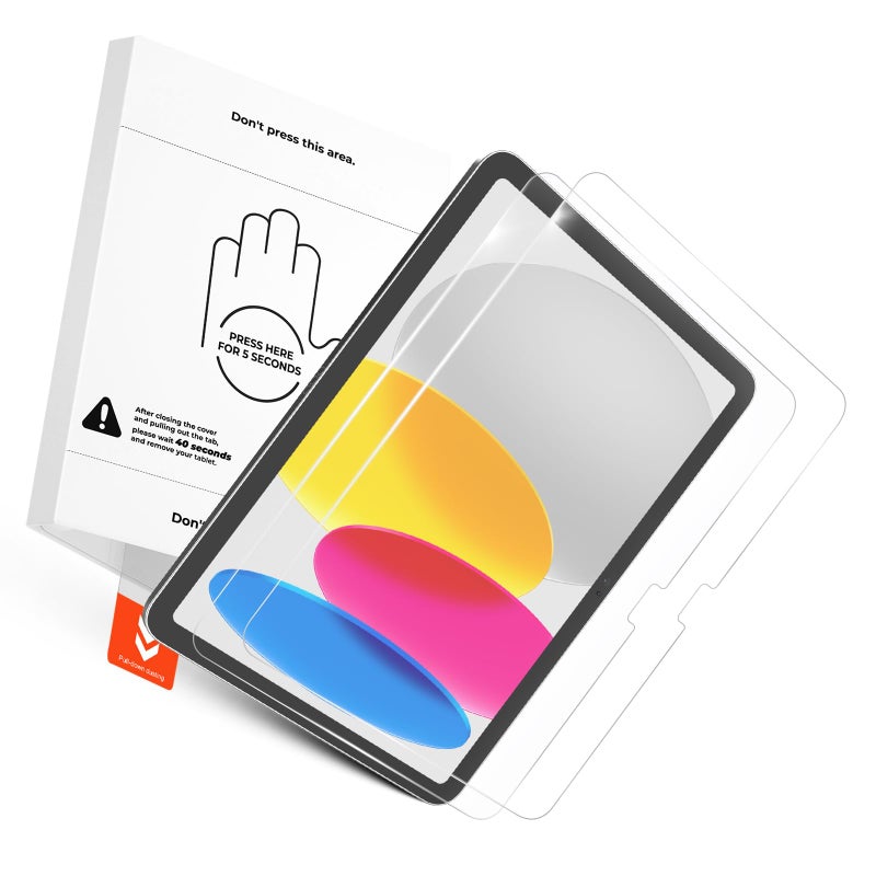 KCT 2 Pack Tempered Glass Screen Protector Compatible with iPad A16 11th Generation (2025)/ iPad 10th Generation (2022), with Bubble-free Installation Tray, HD Clear, High Sensitivity - Image 1