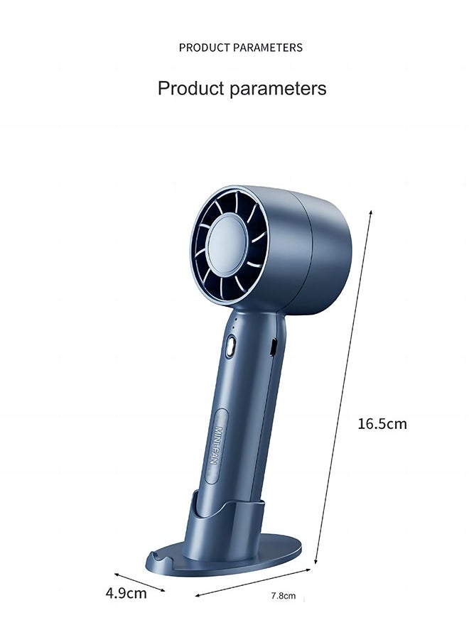 Generic - Turbine Handheld Small Fan, Portable And Silent, Portable USB Rechargeable Bladeless Desktop Mini Electric Fan. Portable Handheld Fan, 3 Speeds, Ultra-Quiet, Up To 8 Hours Long Use Time, Small Persona - Image 1