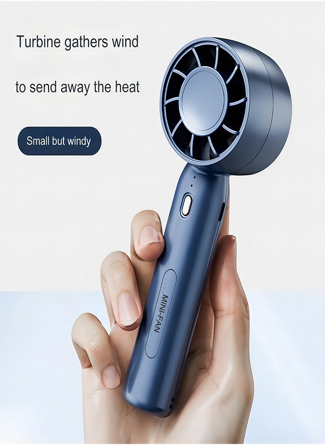 Generic - Turbine Handheld Small Fan, Portable And Silent, Portable USB Rechargeable Bladeless Desktop Mini Electric Fan. Portable Handheld Fan, 3 Speeds, Ultra-Quiet, Up To 8 Hours Long Use Time, Small Persona - Image 1