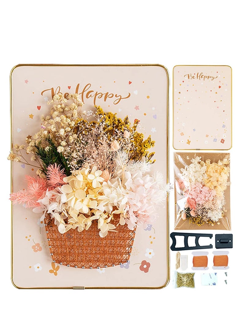 طقم فن خيوط الزهور DIY للأطفال والبالغين حرف إبداعية للعطلات مع زهور مجففة لتزيين المنزل - Image 2