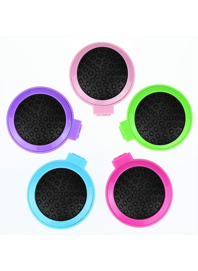 Heliltd 10pcs Folding Travel Mirror Hair Brushes Round Mirror Pocket Hair Brush Portable Mini Colourful Pop Up Hair Brushes Wet and Dry Hair for Women Girls Kids Hair Brush - Image 5
