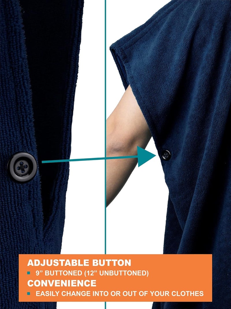 Suncube Surf Poncho Changing Robe with Hood | Absorbent Quick Dry Microfiber Wetsuit Changing Towel with Pocket for Surfing Men Women - Image 5