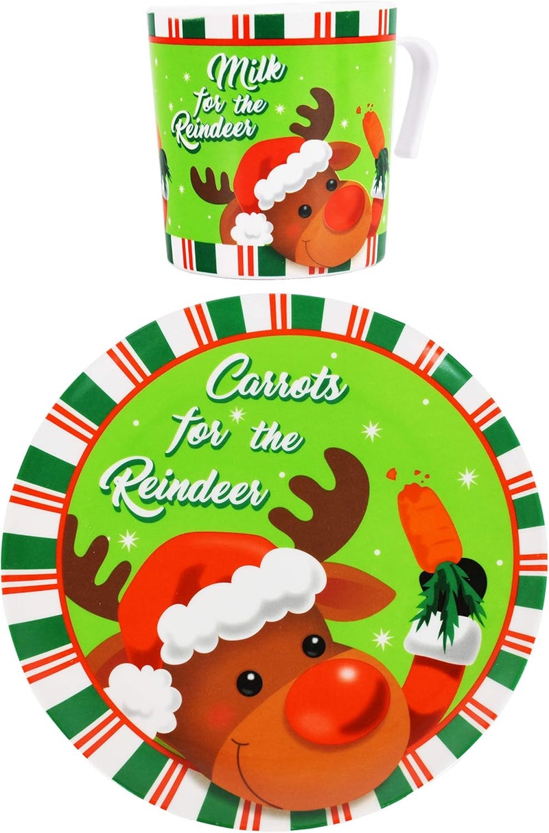 REGENT Single Carrots for the Reindeer Plate and Mug  Measure Approx 8  Melamine Wares  Great for Christmas Parties and Kids Snacks Reindeer Design - Image 1