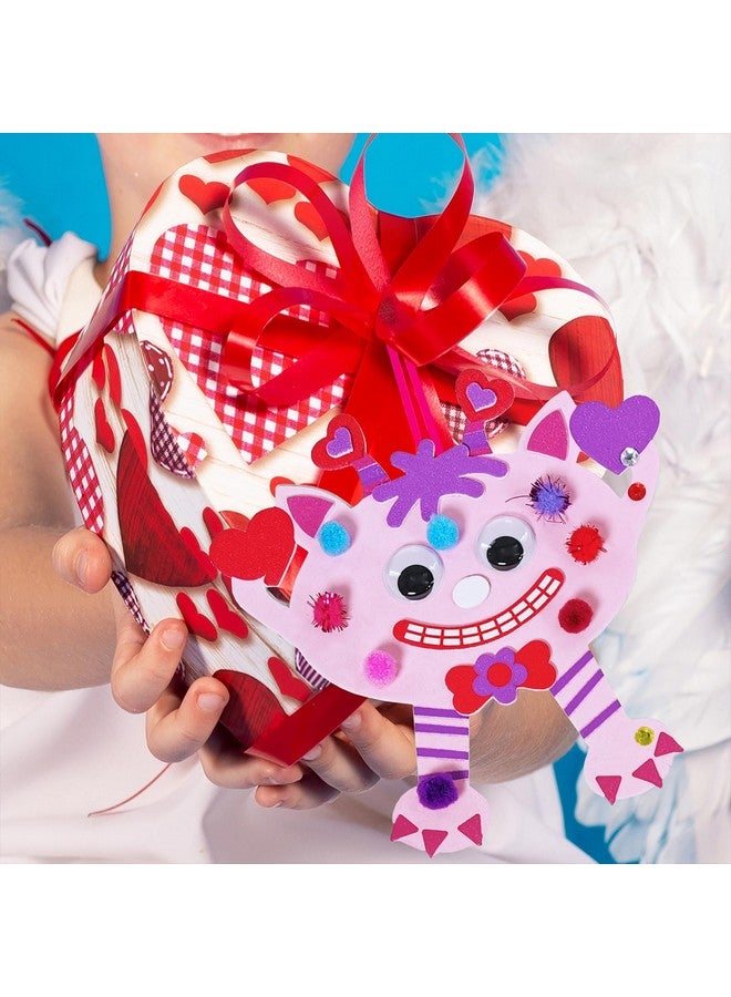 Winlyn 24 Sets Valentine Decorations DIY Valentine Monster Ornaments Craft Kits Hearts Monster Art Sets Foam Valentine Stickers for Kids Valentine's Day Party Classroom Activities Gift Exchange - Image 5