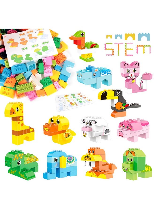 EP EXERCISE N PLAY Building Blocks Set for Toddlers, Creative Large Building Bricks, Toy Animals Building Kit, Preschool Learning Educational Toys for Kids Boys Girls Gifts for 3+ Years Old (122 Pieces)  - Image 1