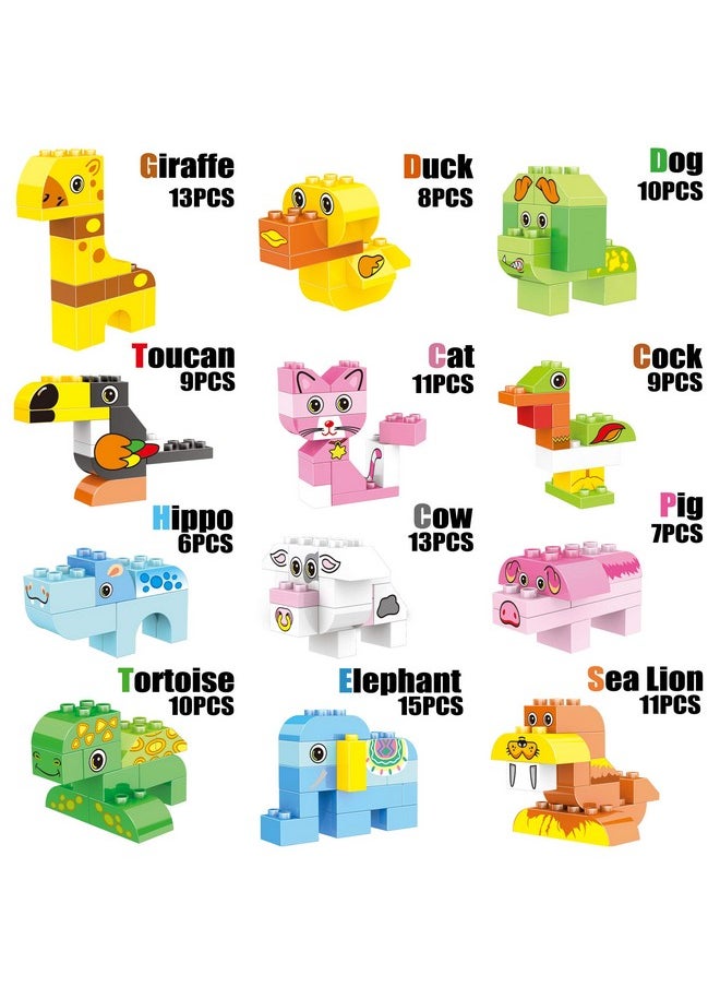 EP EXERCISE N PLAY Building Blocks Set for Toddlers, Creative Large Building Bricks, Toy Animals Building Kit, Preschool Learning Educational Toys for Kids Boys Girls Gifts for 3+ Years Old (122 Pieces)  - Image 2