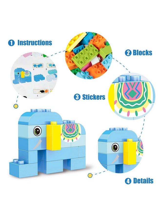 EP EXERCISE N PLAY Building Blocks Set for Toddlers, Creative Large Building Bricks, Toy Animals Building Kit, Preschool Learning Educational Toys for Kids Boys Girls Gifts for 3+ Years Old (122 Pieces)  - Image 3
