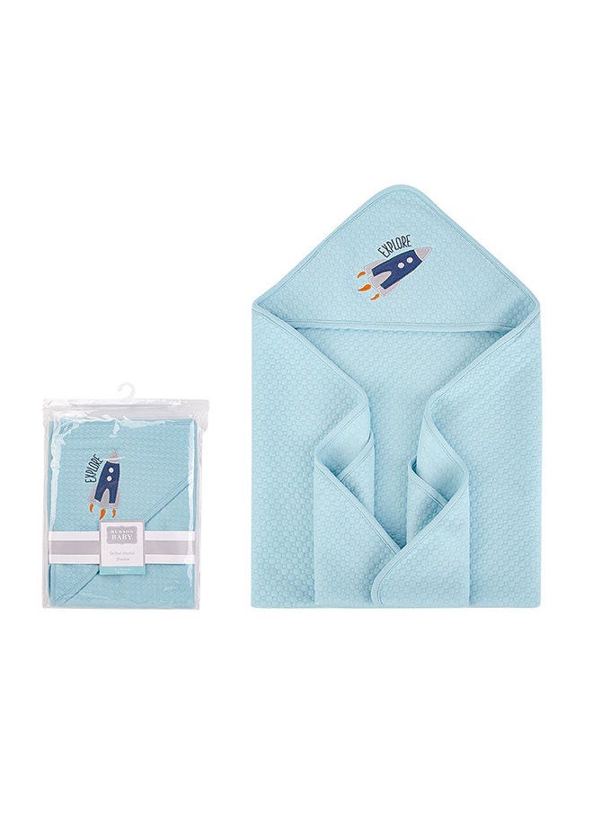 hudson baby Quilted Blanket With Hooded Rocket  - Image 1