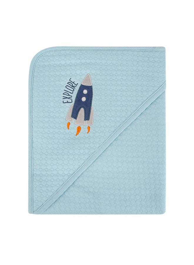 hudson baby Quilted Blanket With Hooded Rocket  - Image 3