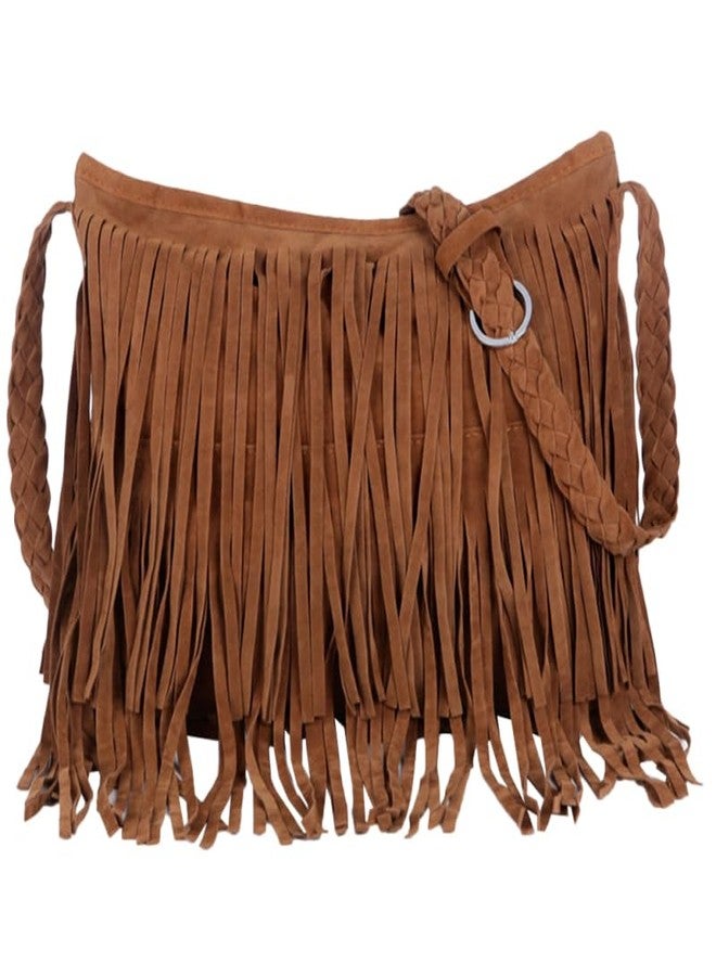 TENDYCOCO Tassel Women S Shoulder Bag Light Brown Polyester Crossbody Purse Boho Fringe Design Large Capacity Hobo Handbag for Everyday Use - Image 1
