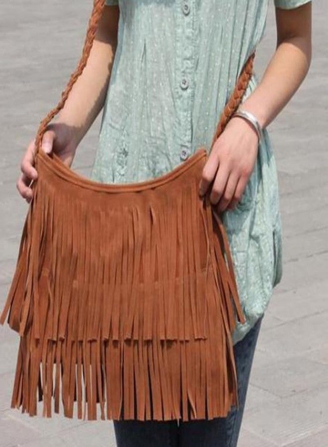 TENDYCOCO Tassel Women S Shoulder Bag Light Brown Polyester Crossbody Purse Boho Fringe Design Large Capacity Hobo Handbag for Everyday Use - Image 2