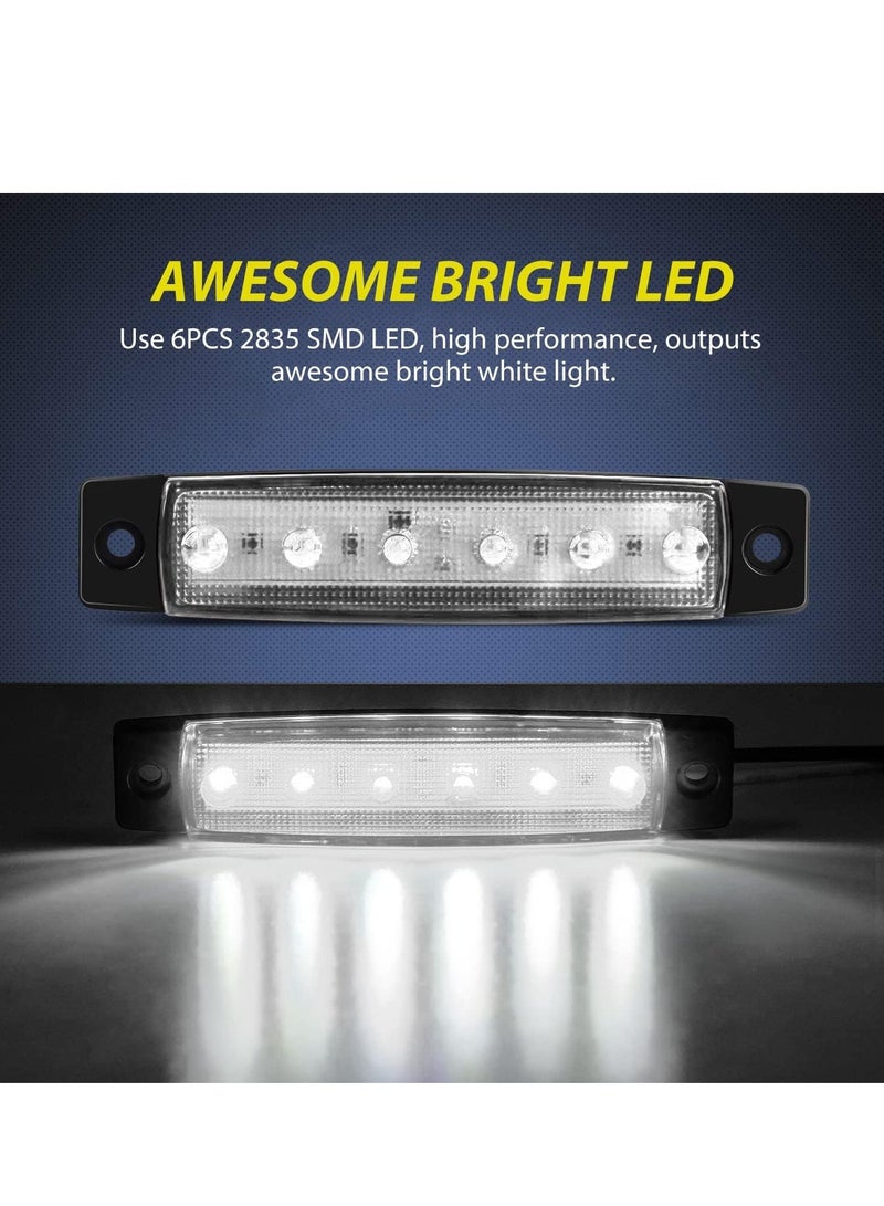 Excefore 10PCS 3.8” 6LED White LED Indicator Light Truck Camper Side Marker Marine Boat Stern Yacht Kayak Sailboat Trailer Bus RV Clearance 12V DC, 2 Years Warranty  - Image 3