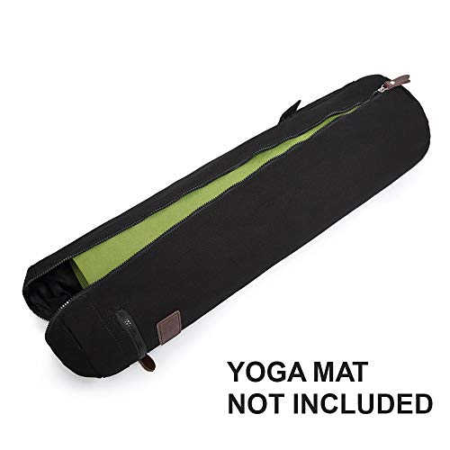 FREMOUS Yoga Mat Bag,Full-zip Exercise Yoga Mat Carrier Bag - Double Storage Pocket,Easy Access Zipper, Adjustable Shoulder Strap and Handle,Fits Most Mats(black) - Image 5