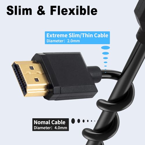 Duttek Ultra Thin HDMI Cable 1Feet, 4K Short HDMI Cable Male to Male for 3D and 4K Ultra HD TV Stick HDMI 2.0 Cord Extension Converter - Image 4