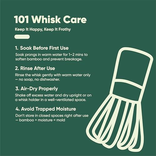 Tencha Japanese Handmade Bamboo Matcha Whisk (Chasen) – Traditional Bamboo Tool for Whisking Matcha & Hojicha - Image 4