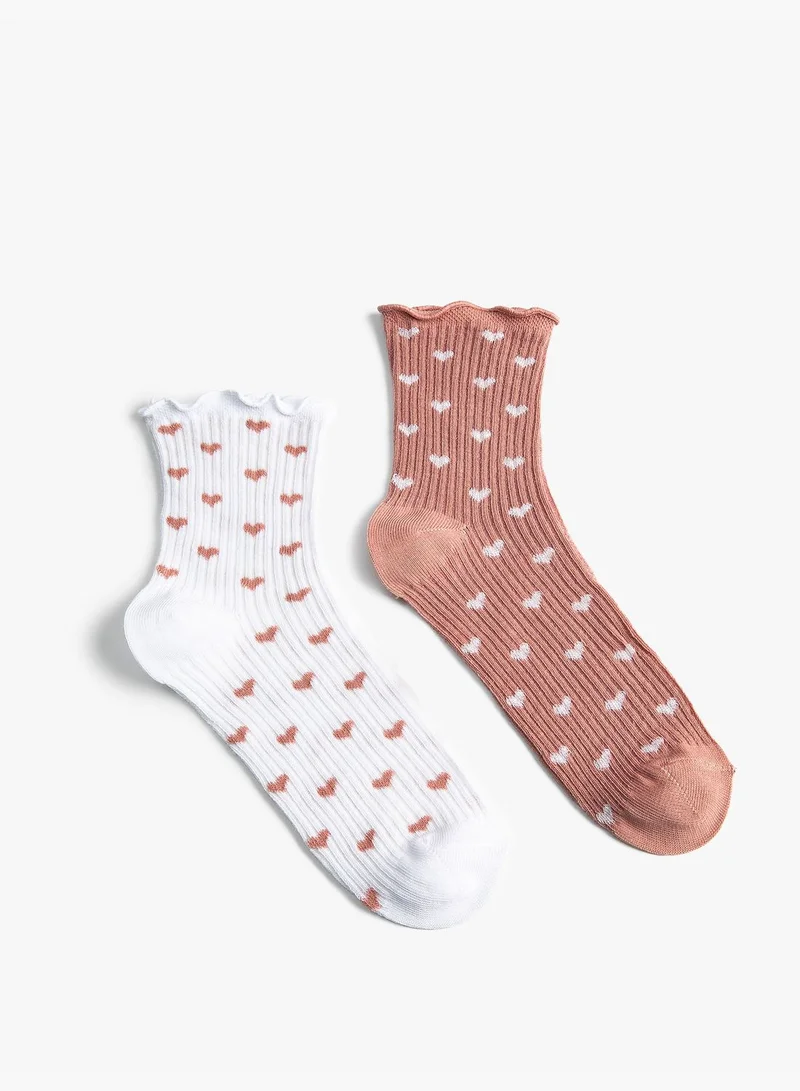 كوتون 3-Pack Patterned Ribbed Booties Socks