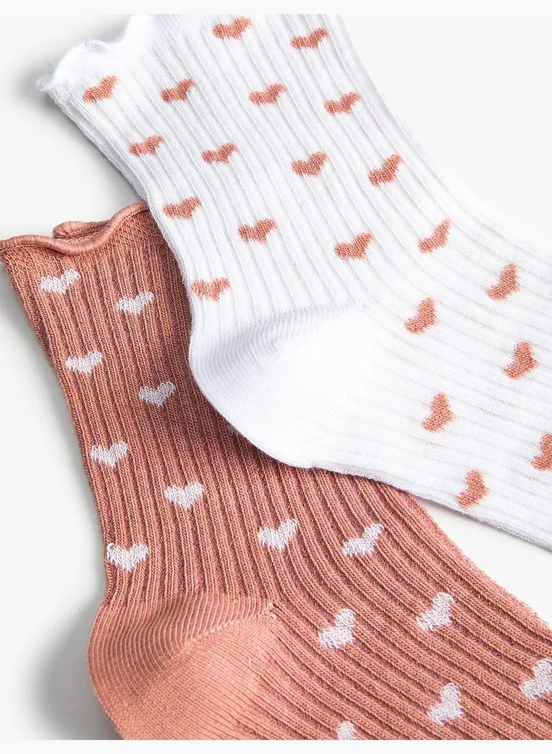 كوتون 3-Pack Patterned Ribbed Booties Socks