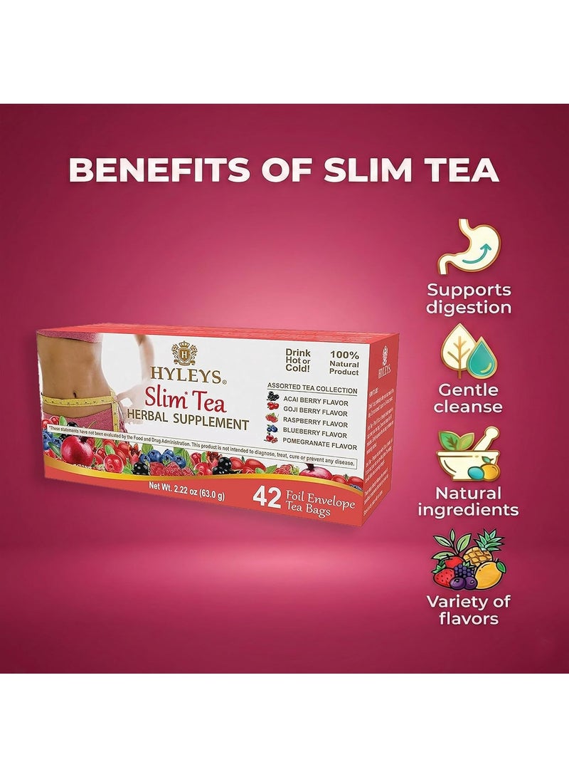 هايليس تي شاي "هايليز" (Hyleys)، شاي التنحيف (Slim Tea)، تشكيلة متنوعة من الشاي، 42 كيس شاي مغلف برقائق معدنية، (63 غرام) - Image 4